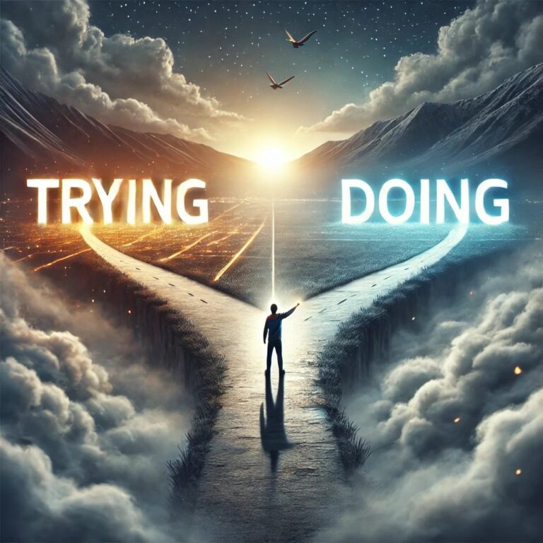 trying vs doing