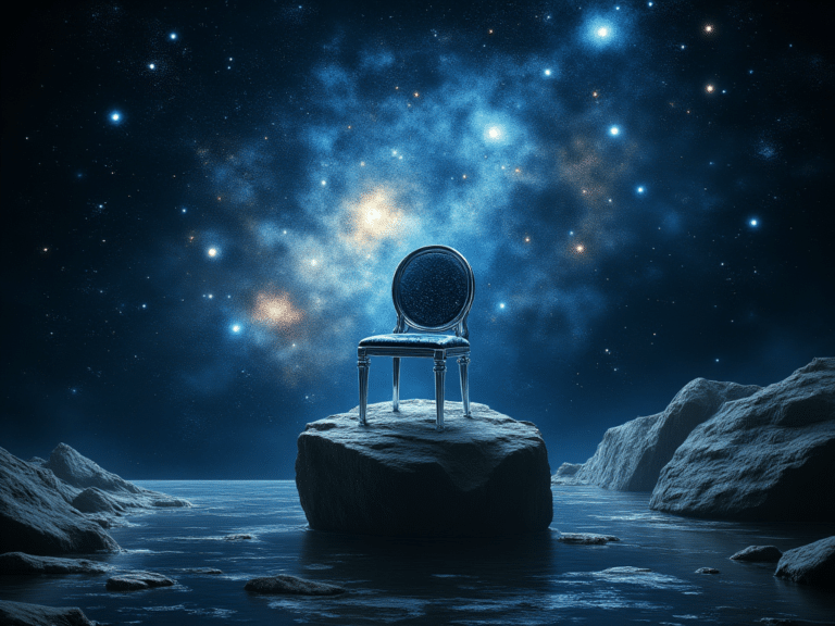 empty seat in the middle of the universe symbolizing spiritual guidance from coach g