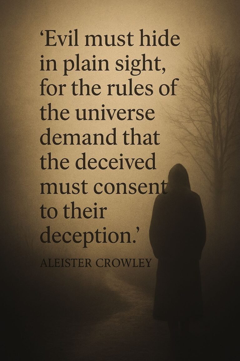 evil must hide in plain sight aleister crowley